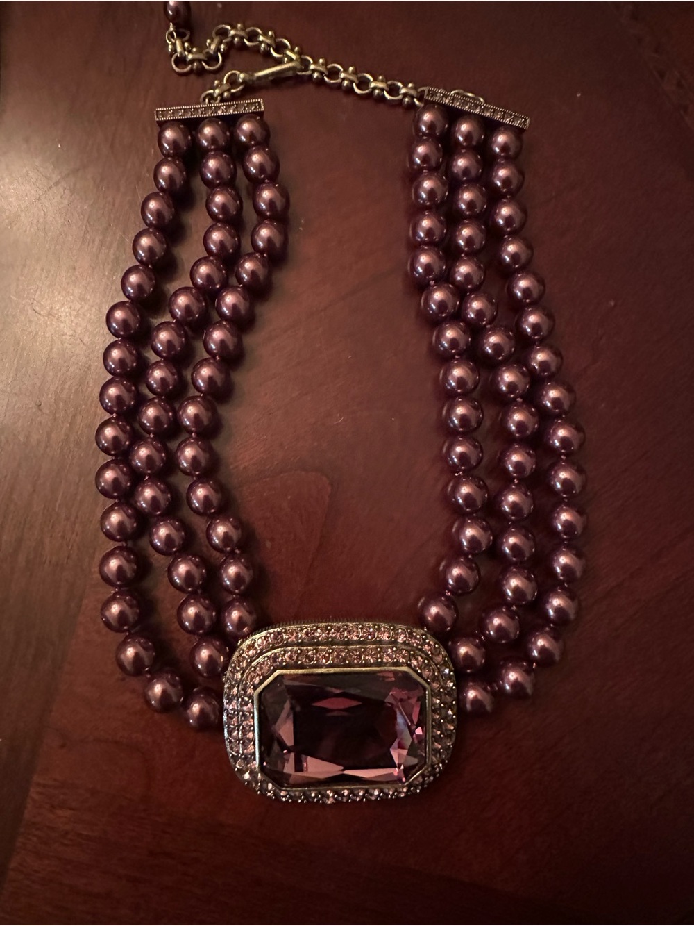 HEIDI DAUS "Tailored to Please" Crystal Amethyst Cushion Pendant Necklace